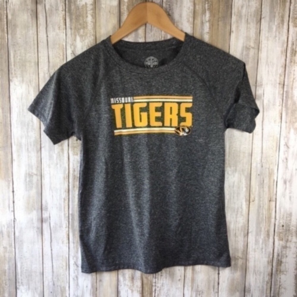 Missouri Tigers Mizzou Boys Medium Tee Gray NCAA Youth Graphic Shirt